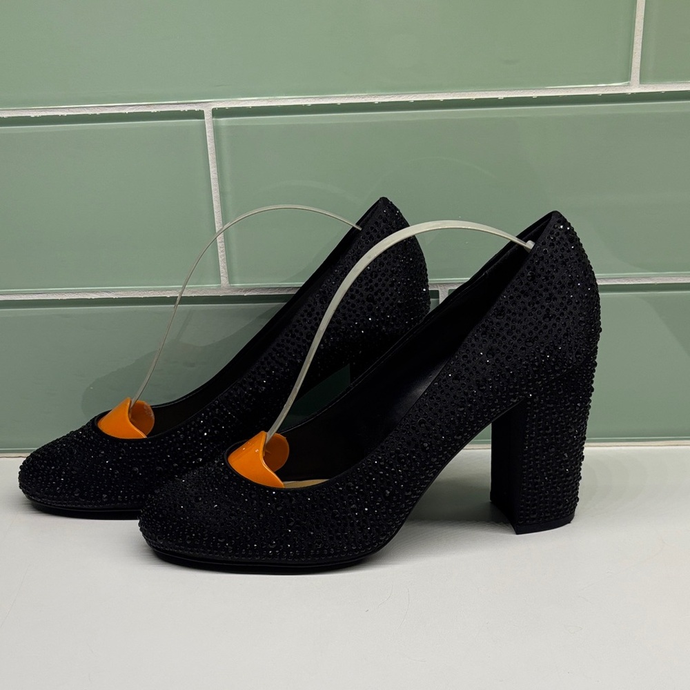 Elegant Black Women's Shimmer Heels